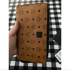 MCM Visetos monogram leather wallet clutch